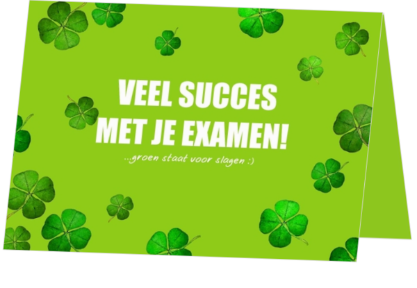 Succes kaart klavertje vier groen