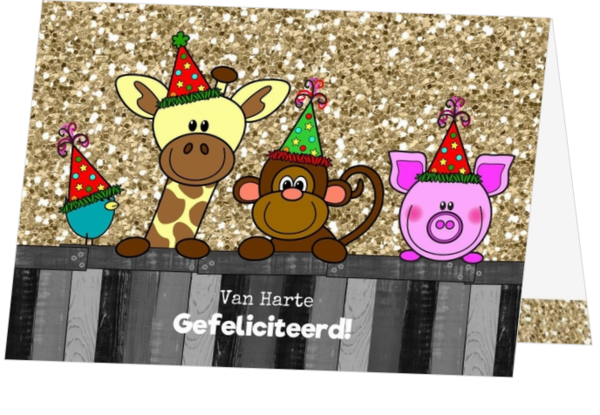 Dieren en glitter - dubbel