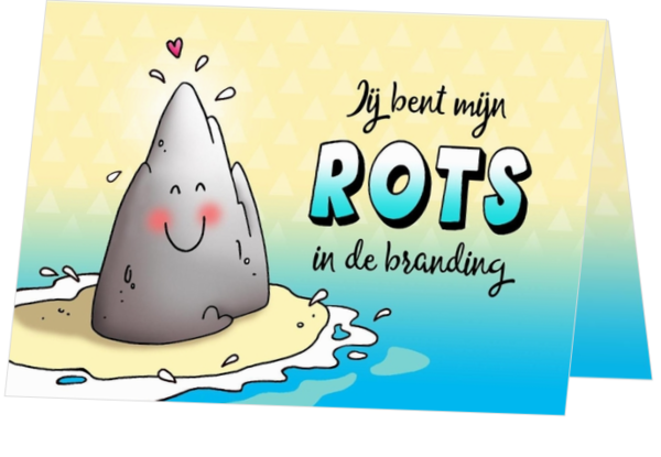 Liefdeskaart rots in de branding