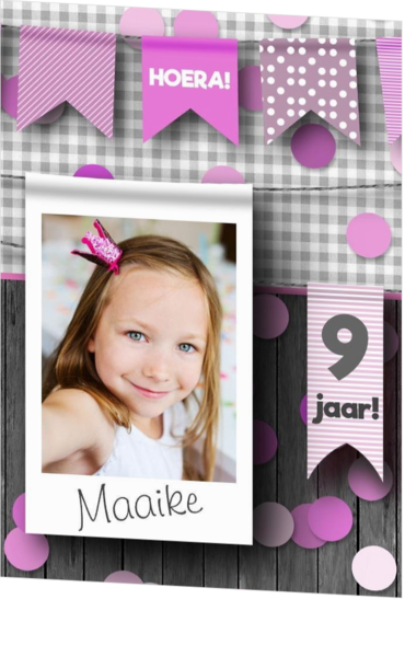 Gefeliciteerd foto jarige roze