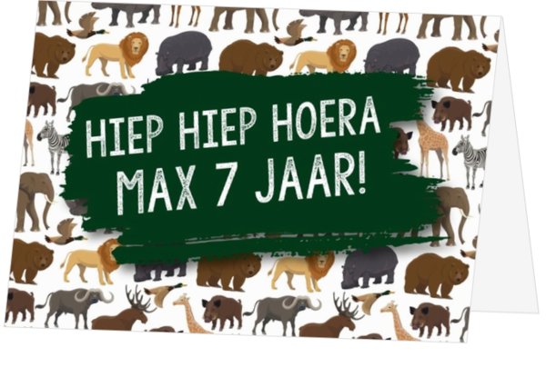 Verjaardagskaart wilde dieren