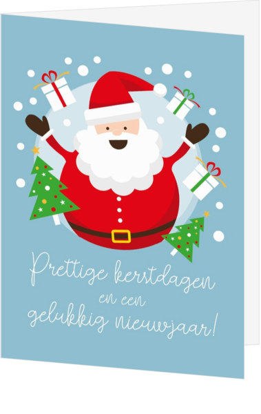 Kerstkaart vrolijke kerstman