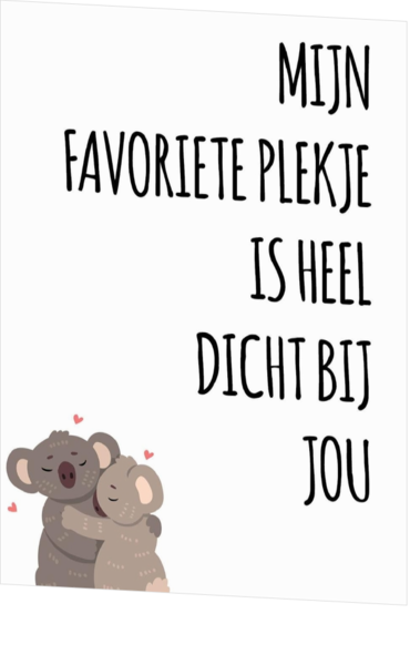 Liefdeskaart mijn favoriete plekje is heel dicht bij jou