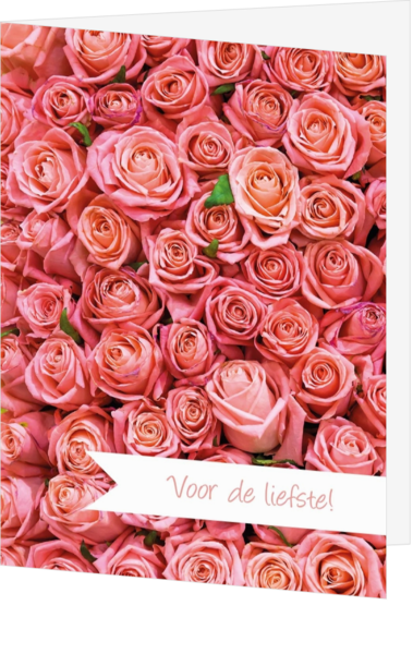 Liefdeskaart roze rozen