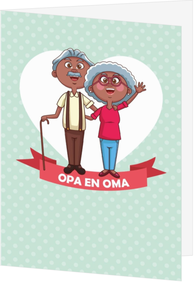 Opa en oma kaart getint