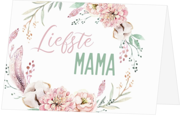 Liefdeskaart mama bloemenkader