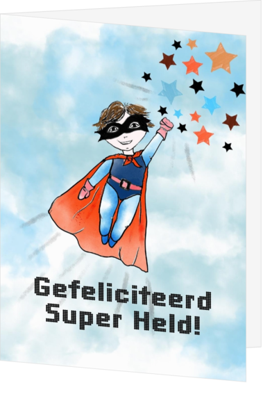 Verjaardagskaart voor een super held