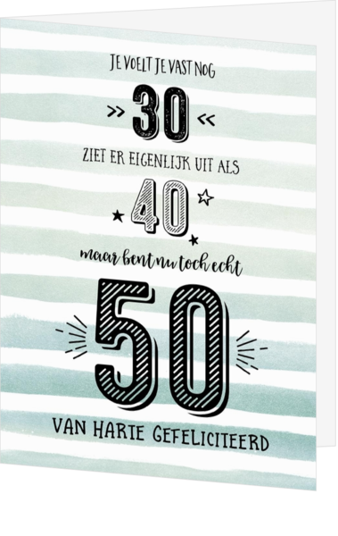 Verjaardagskaart echt 50