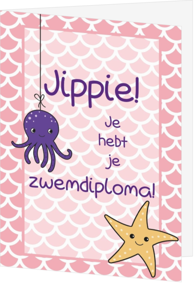 Zwemdiploma kaart meisje