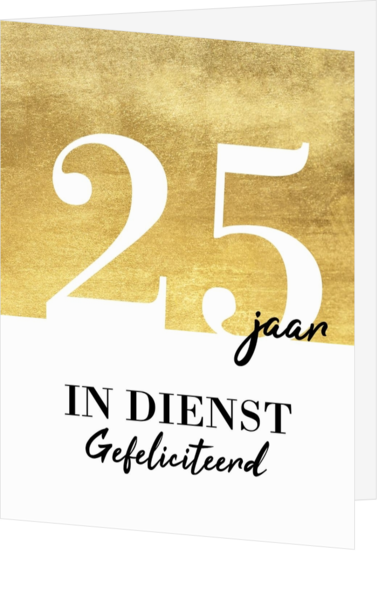 Jubileumkaart in dienst goud