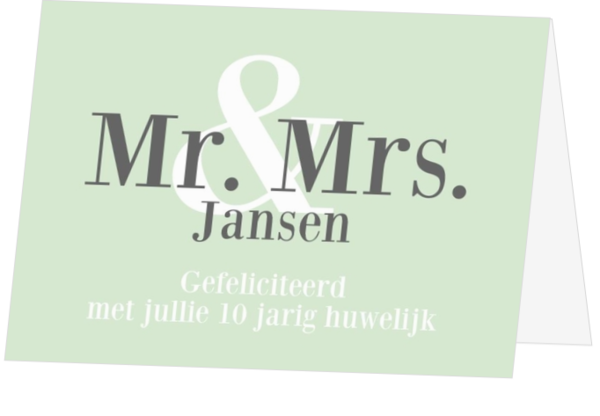 Jubileumkaart mr. en mrs.