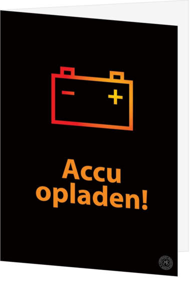 Beterschapskaart accu opladen oranje