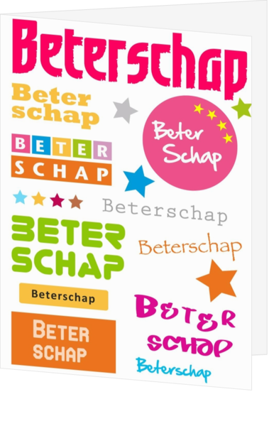 Beterschapskaart beterschap vrolijk kleur