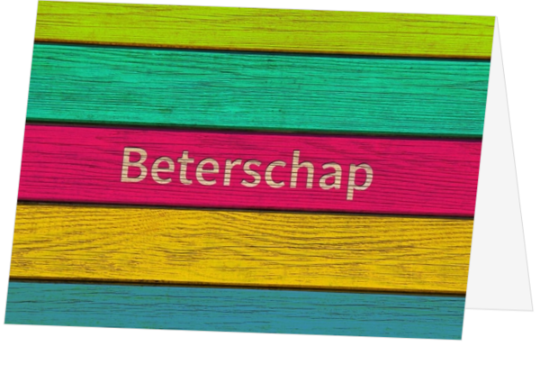 Beterschapskaart kleur hout beterschap