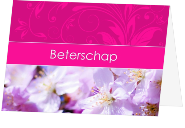 Beterschapskaart bloemetjes roze wit