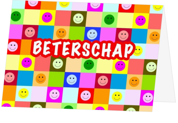 Beterschapskaart smileys kleur beterschap