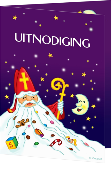 Sinterklaaskaart uitnodiging baard