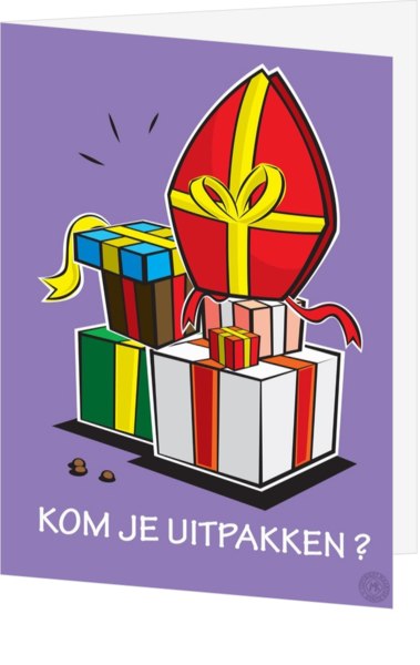 Sinterklaas kaart kom je uitpakken