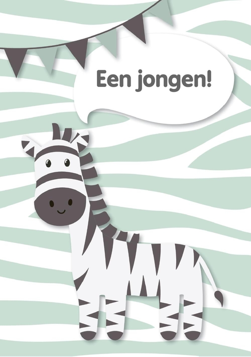 Geboorte felicitatiekaart zebra Voorkant