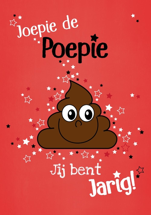 grappig poepie verjaardag Voorkant