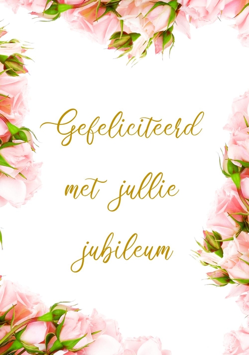 Jubileumkaart tulpen goud Voorkant