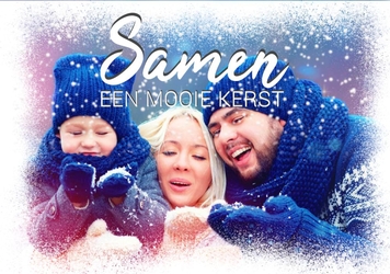 Kerstkaart samen een mooie kerst met eigen foto Voorkant