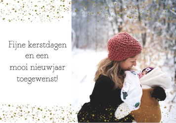 Kerstkaart strak met eigen foto Voorkant