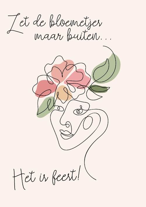 Line art bloemen buiten zetten Voorkant