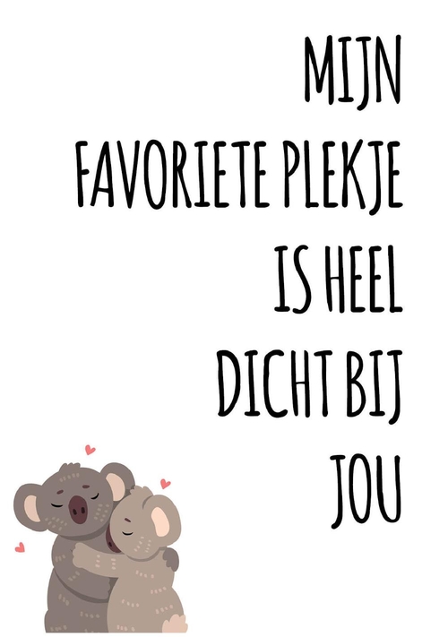 Liefdeskaart mijn favoriete plekje is heel dicht bij jou Voorkant