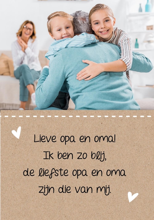 Opa en oma kaart met eigen foto en gedicht Voorkant