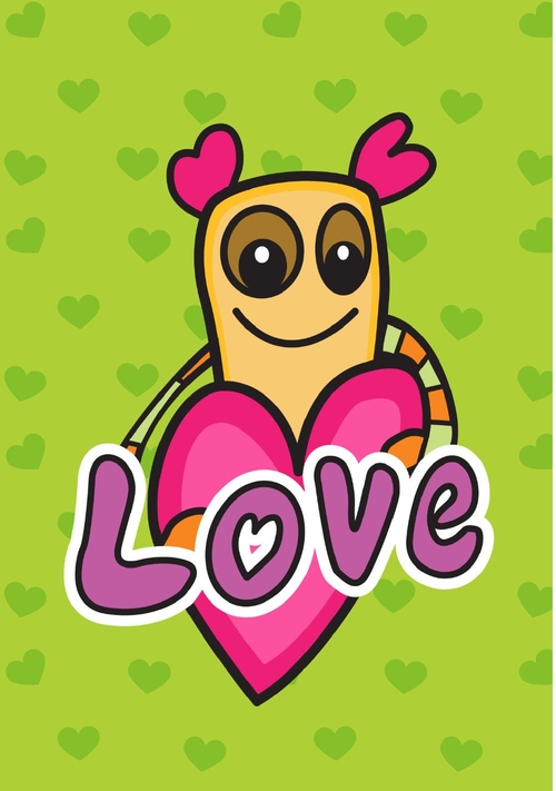  Love doodle heart Voorkant