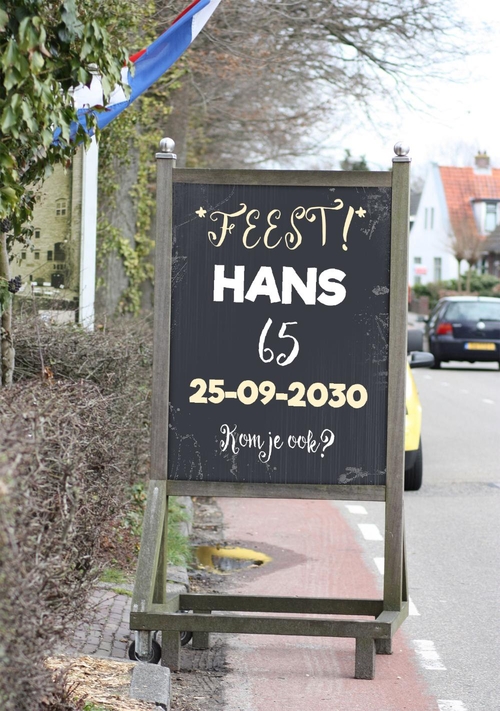 Uitnodigingskaart horeca bord feest Voorkant