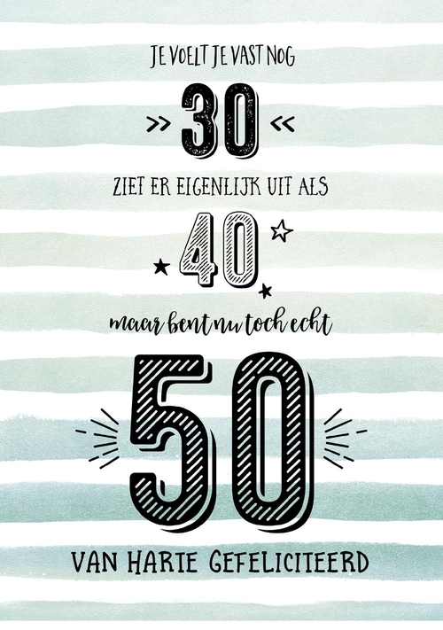 Verjaardagskaart echt 50 Voorkant