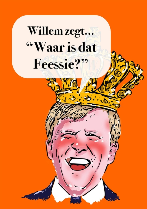 Verjaardagskaart oranje Willem Voorkant