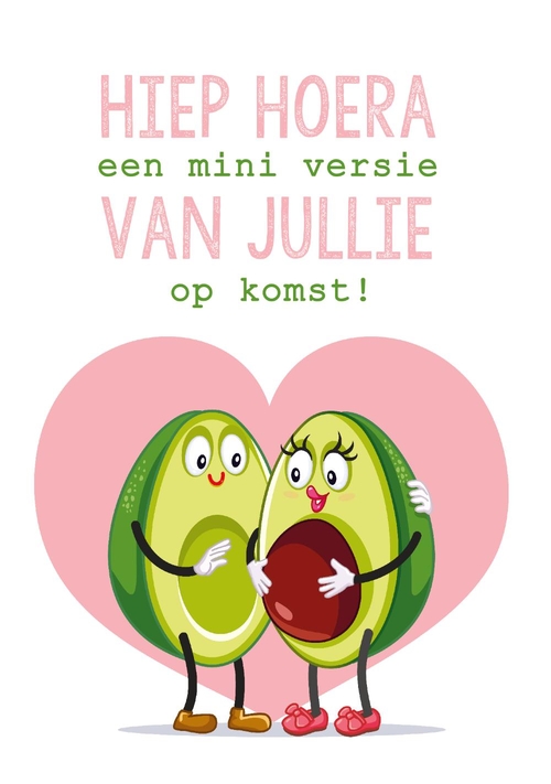 Zwangerschapskaart avocado paar Voorkant