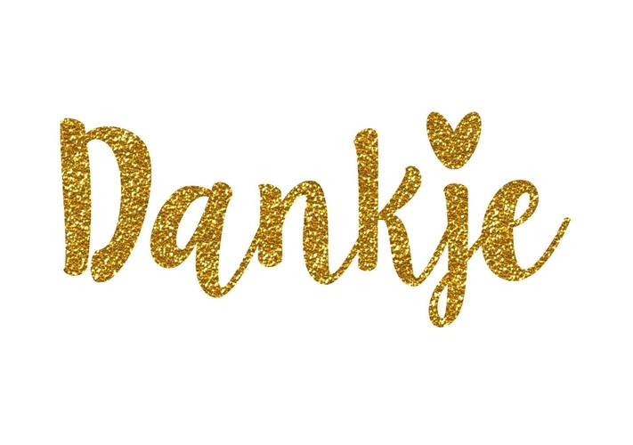 bedankkaartje goud hartje Voorkant