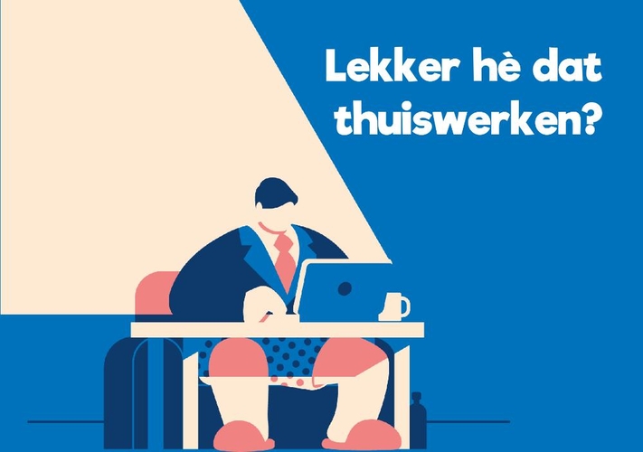 Kaartje voor de thuiswerkende man Voorkant