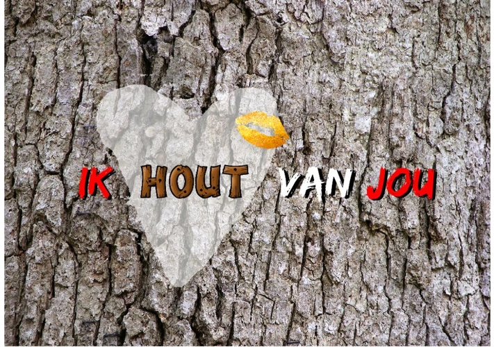 Liefdeskaart ik hout van jou Voorkant