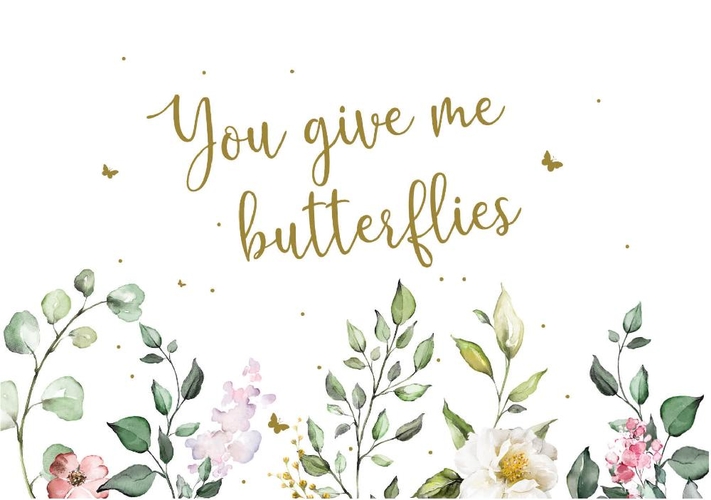 Liefdeskaart You give me butterlfies Voorkant