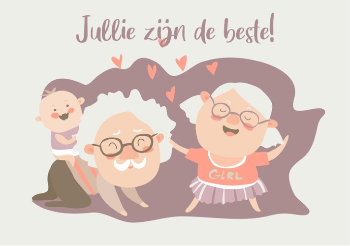 Opa en oma kaart jullie zijn de beste Voorkant