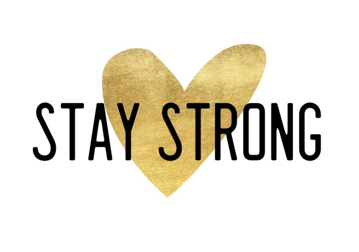 Stay strong kaart goud hart Voorkant