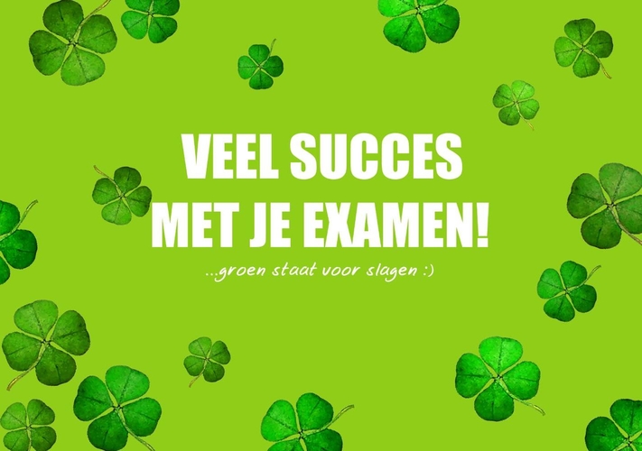 Succes kaart klavertje vier groen Voorkant