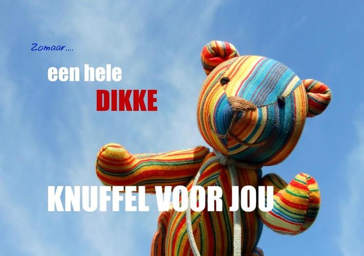 Vriendschapskaart knuffel knuffelbeer Voorkant