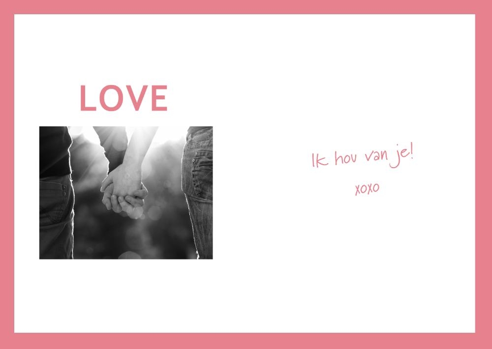 Liefdeskaart ALL YOU NEED IS LOVE roze Binnenkant