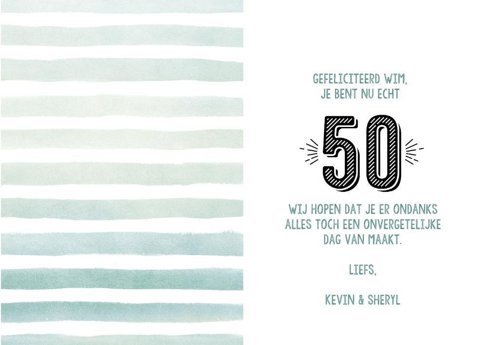 Verjaardagskaart echt 50 Binnenkant